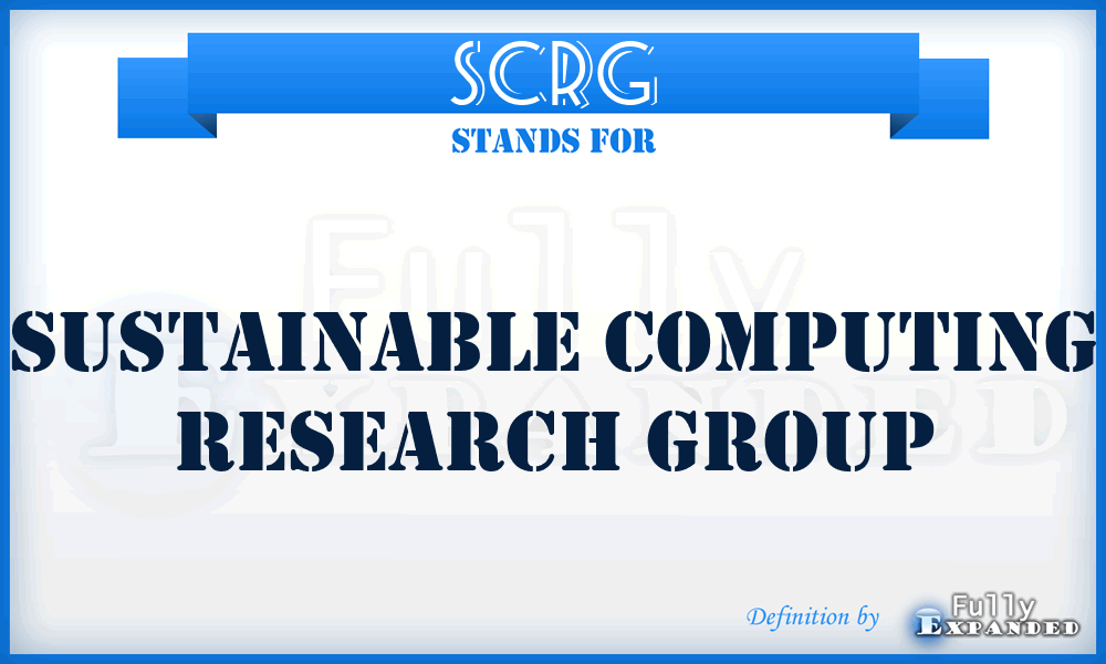 SCRG - Sustainable Computing Research Group