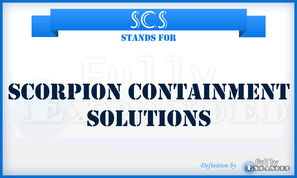 SCS - Scorpion Containment Solutions