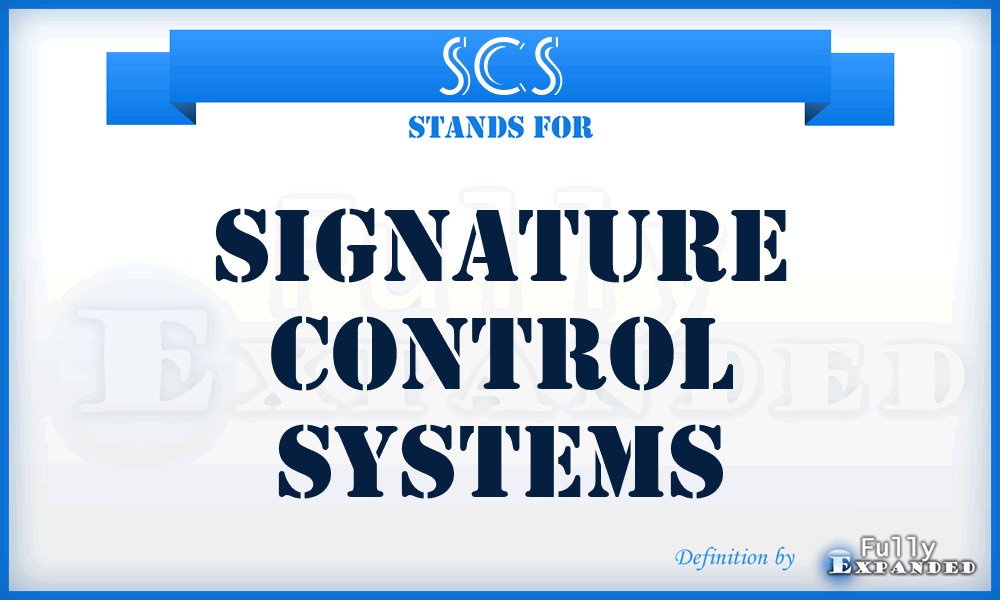 SCS - Signature Control Systems