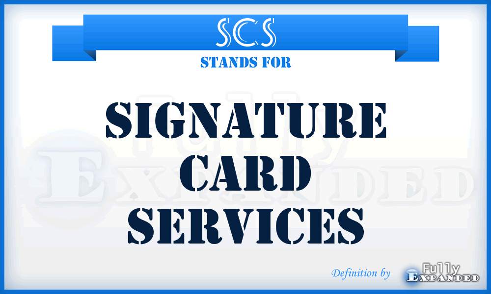 SCS - Signature Card Services