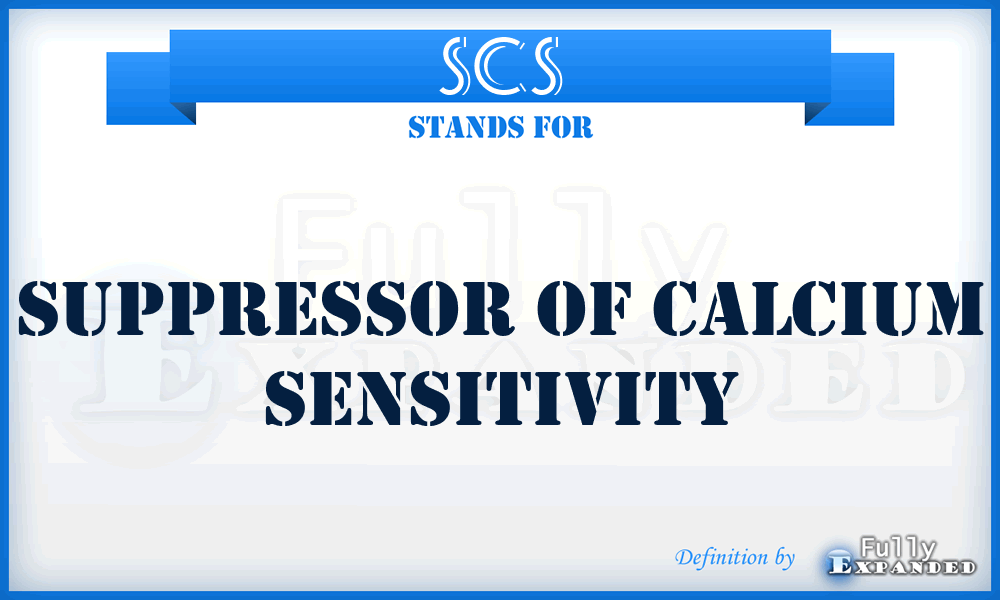 SCS - Suppressor of Calcium Sensitivity