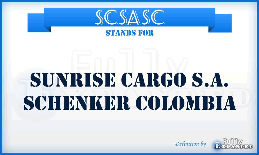 SCSASC - Sunrise Cargo S.A. Schenker Colombia