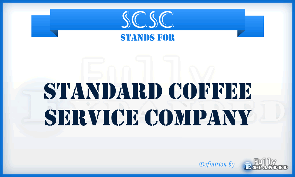 SCSC - Standard Coffee Service Company