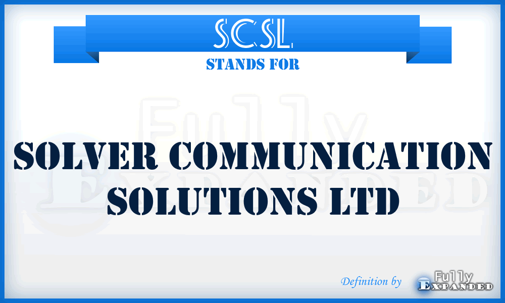 SCSL - Solver Communication Solutions Ltd