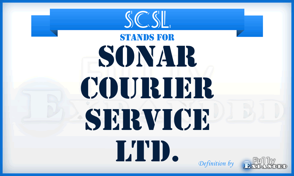 SCSL - Sonar Courier Service Ltd.