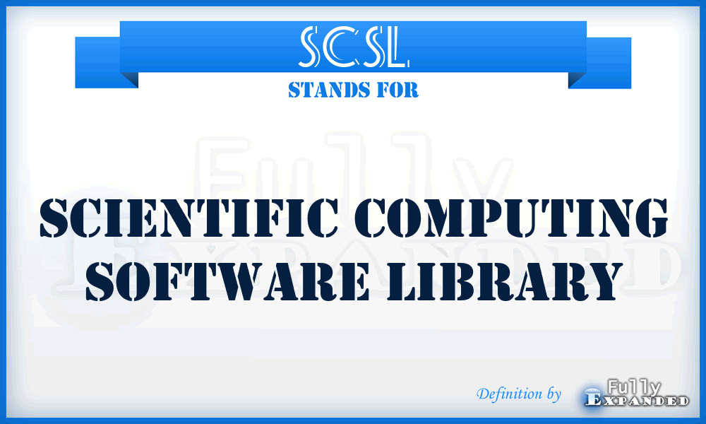 SCSL - Scientific Computing Software Library