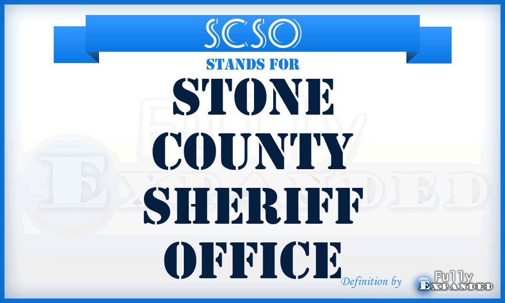 SCSO - Stone County Sheriff Office