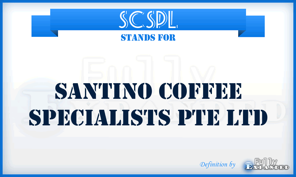 SCSPL - Santino Coffee Specialists Pte Ltd