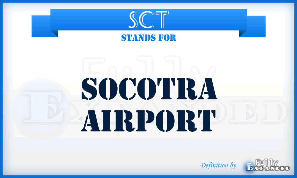 SCT - Socotra airport
