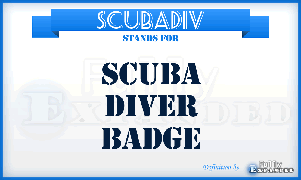 SCUBADIV - SCUBA Diver Badge