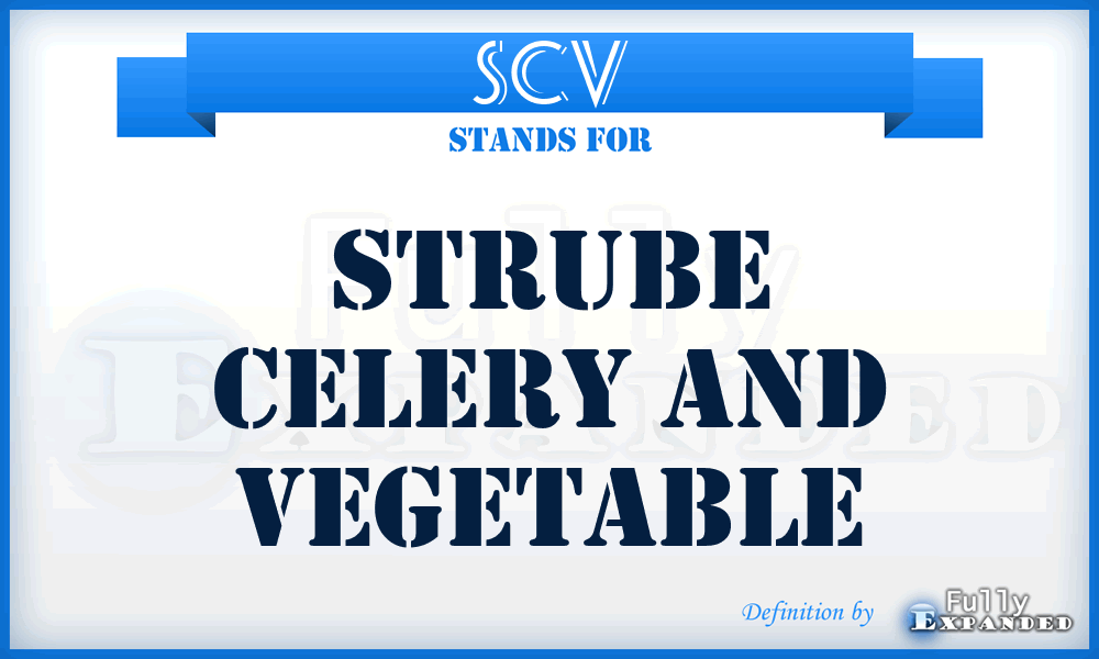 SCV - Strube Celery and Vegetable