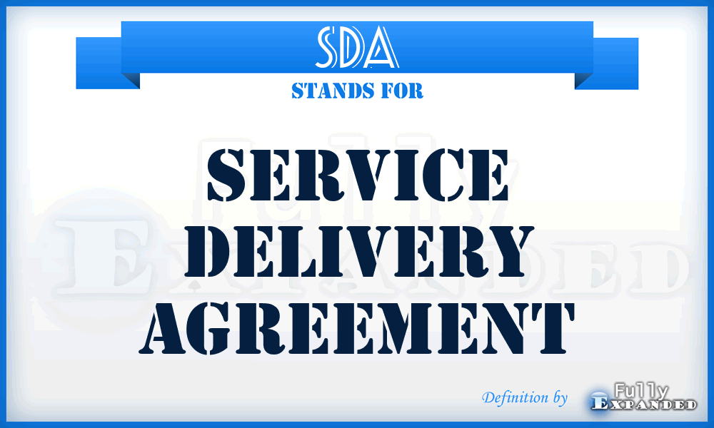 SDA - Service Delivery Agreement