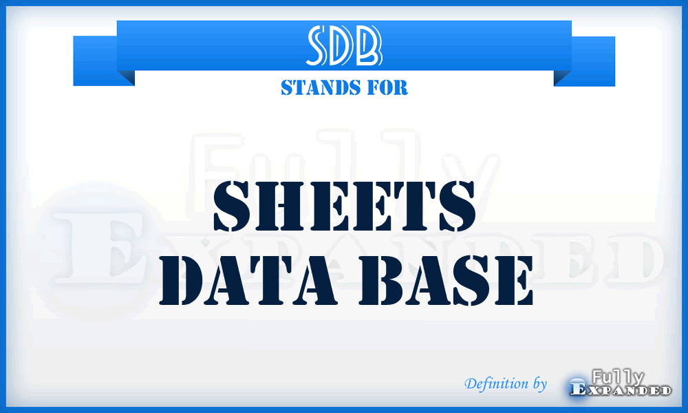 SDB - Sheets Data Base