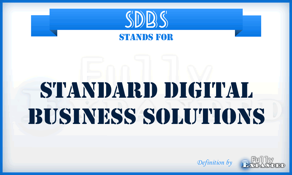 SDBS - Standard Digital Business Solutions