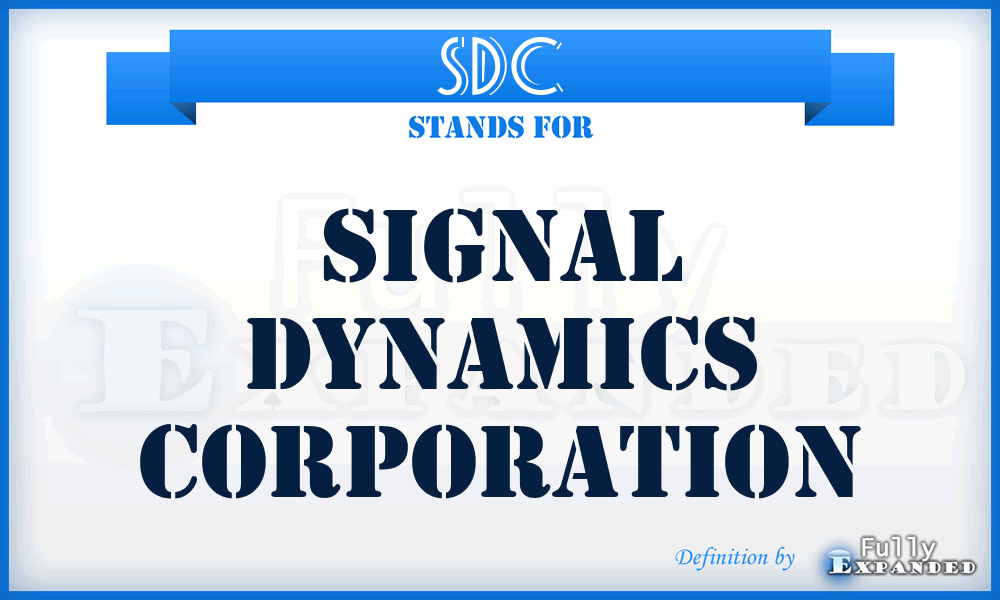 SDC - Signal Dynamics Corporation