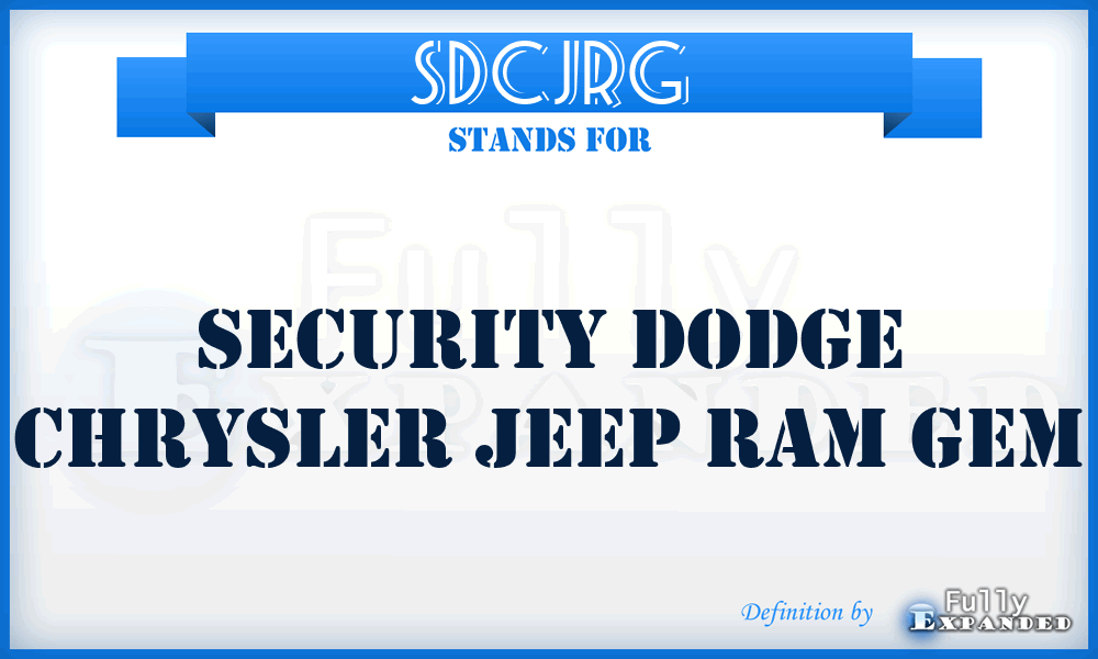 SDCJRG - Security Dodge Chrysler Jeep Ram Gem