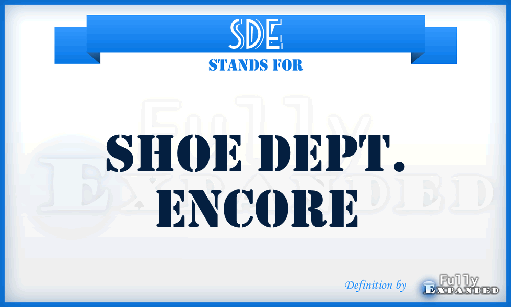 SDE - Shoe Dept. Encore