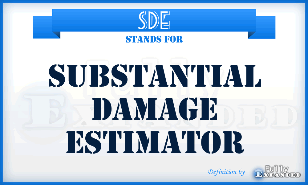 SDE - Substantial Damage Estimator