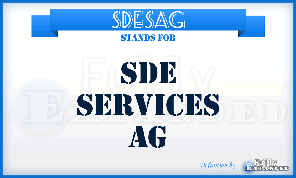 SDESAG - SDE Services AG