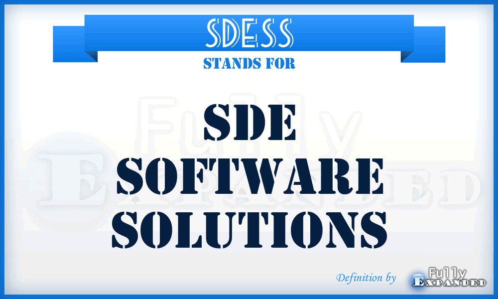 SDESS - SDE Software Solutions