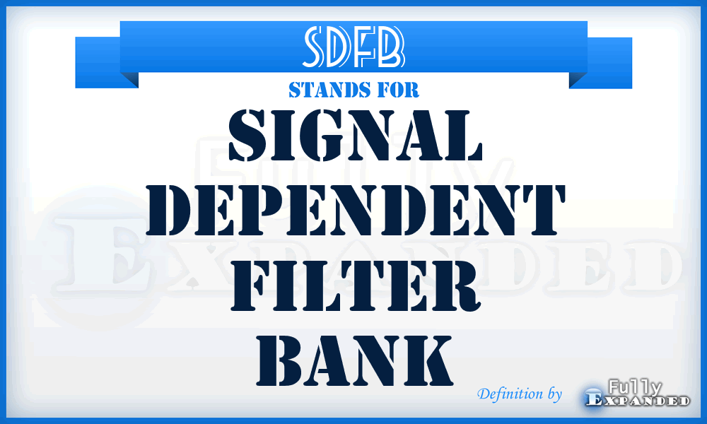 SDFB - signal dependent filter bank