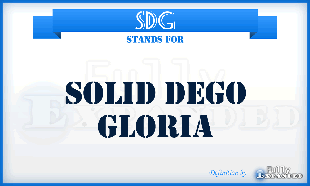SDG - Solid Dego Gloria