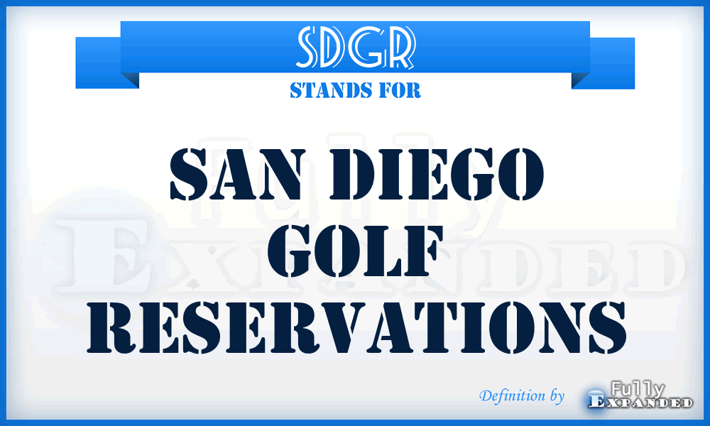 SDGR - San Diego Golf Reservations