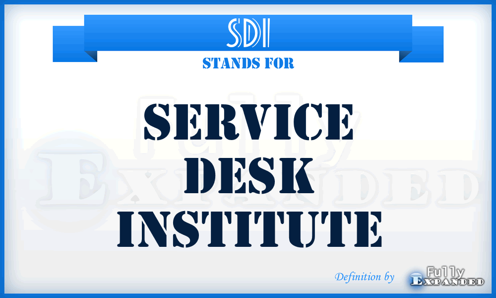 SDI - Service Desk Institute