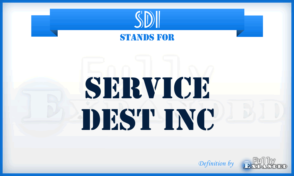 SDI - Service Dest Inc