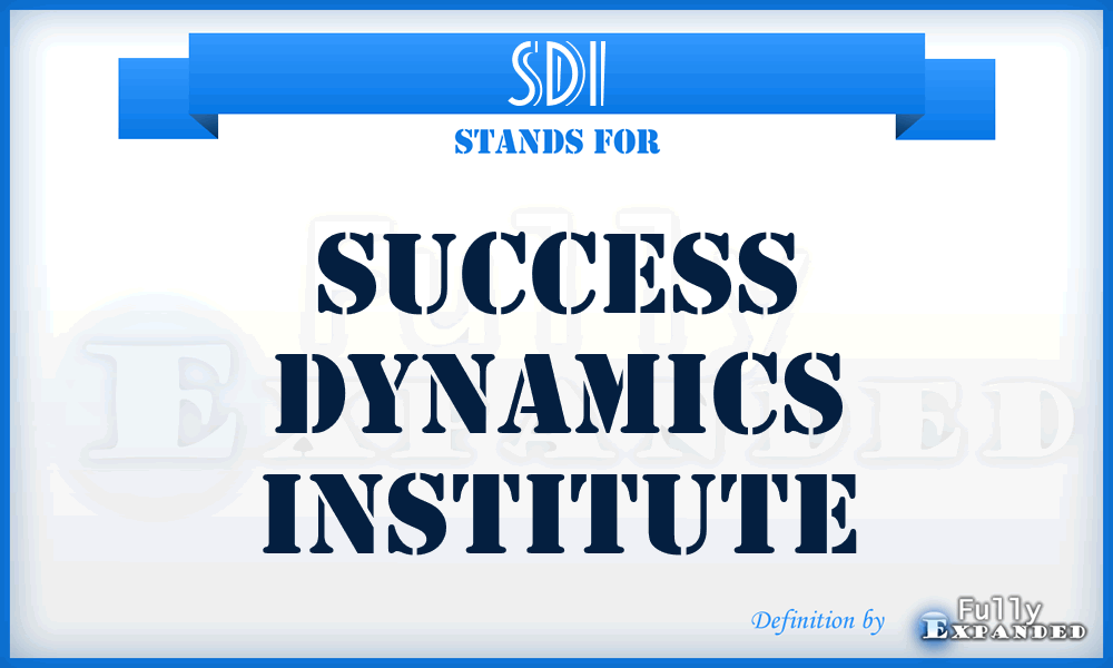 SDI - Success Dynamics Institute