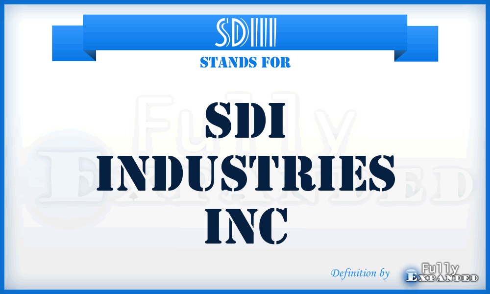 SDIII - SDI Industries Inc