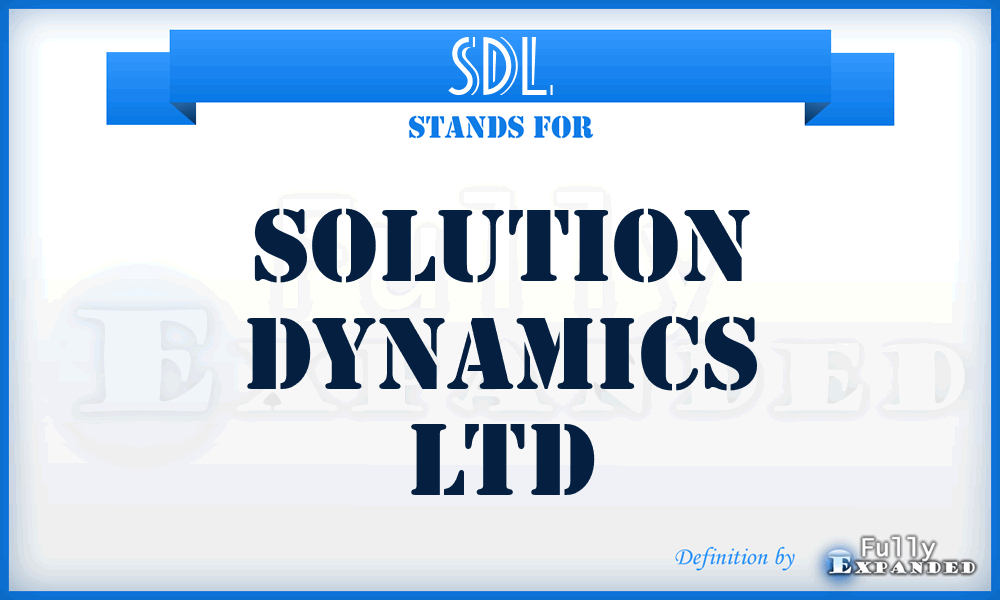 SDL - Solution Dynamics Ltd