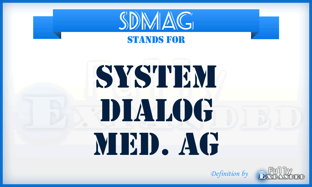 SDMAG - System Dialog Med. AG