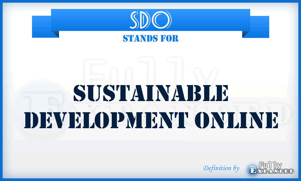 SDO - Sustainable Development Online