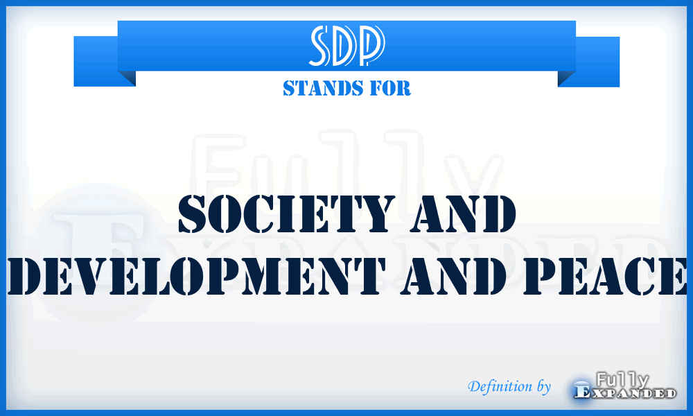 SDP - Society and Development and Peace