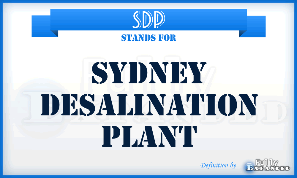 SDP - Sydney Desalination Plant