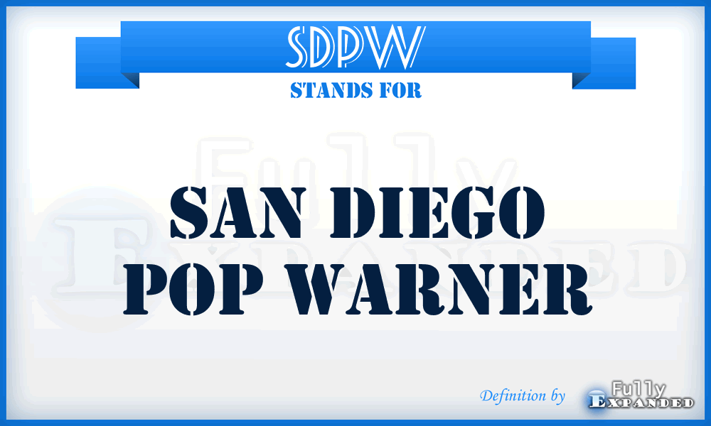 SDPW - San Diego Pop Warner