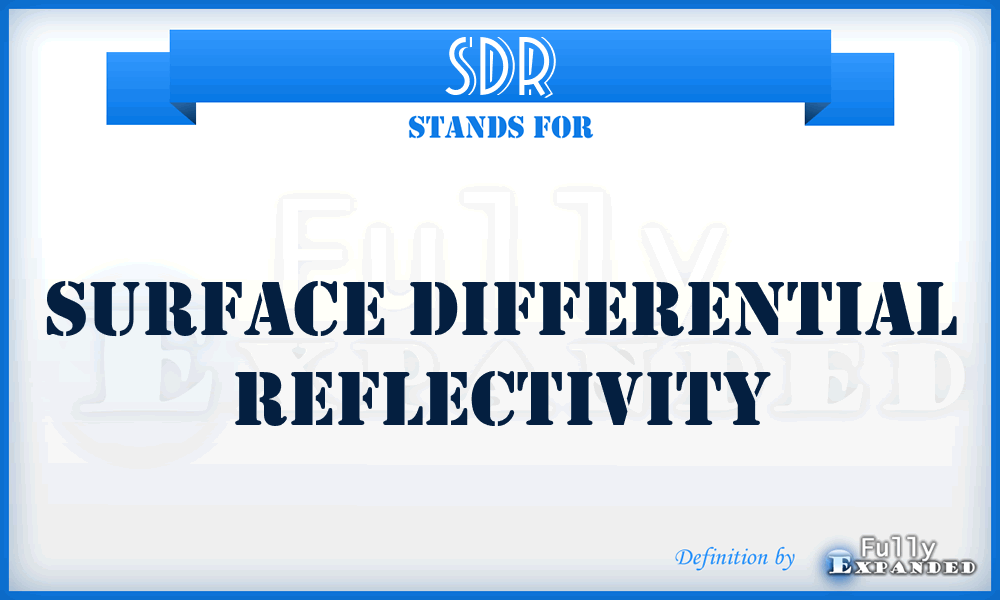 SDR - surface differential reflectivity