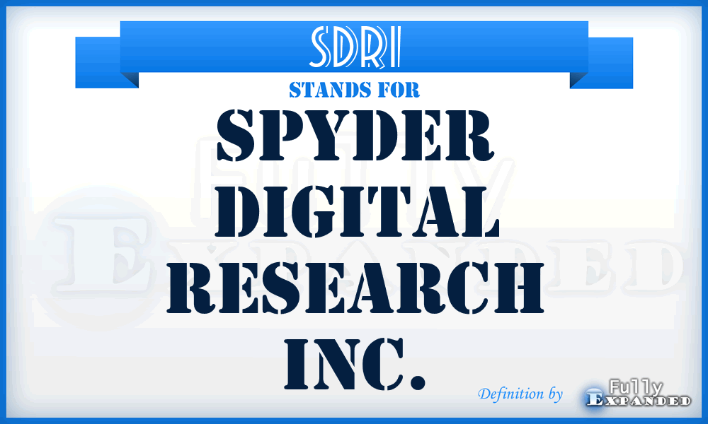 SDRI - Spyder Digital Research Inc.