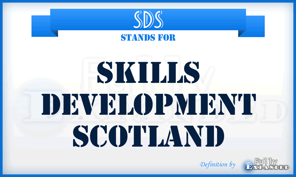 SDS - Skills Development Scotland