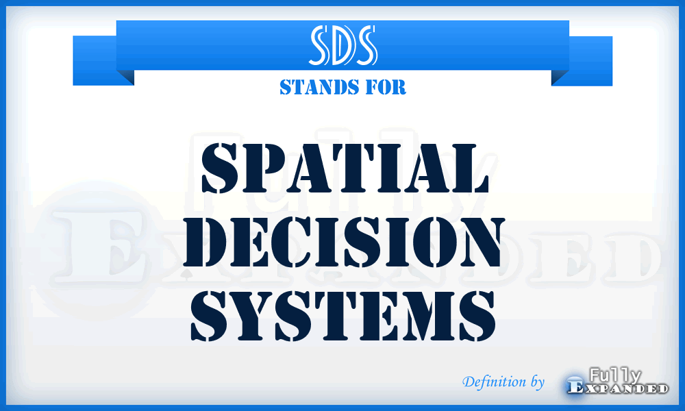 SDS - Spatial Decision Systems