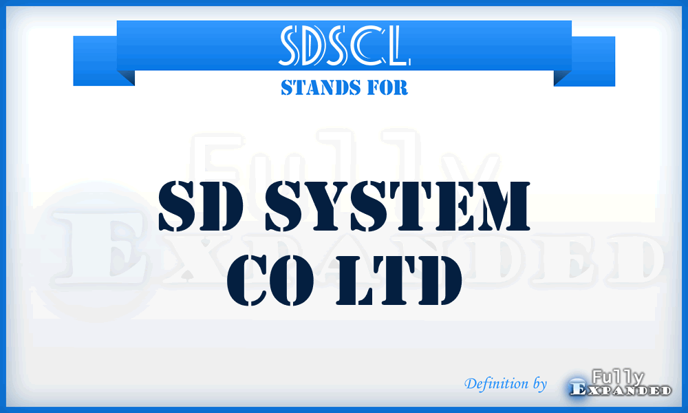 SDSCL - SD System Co Ltd