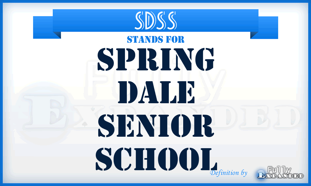 SDSS - Spring Dale Senior School