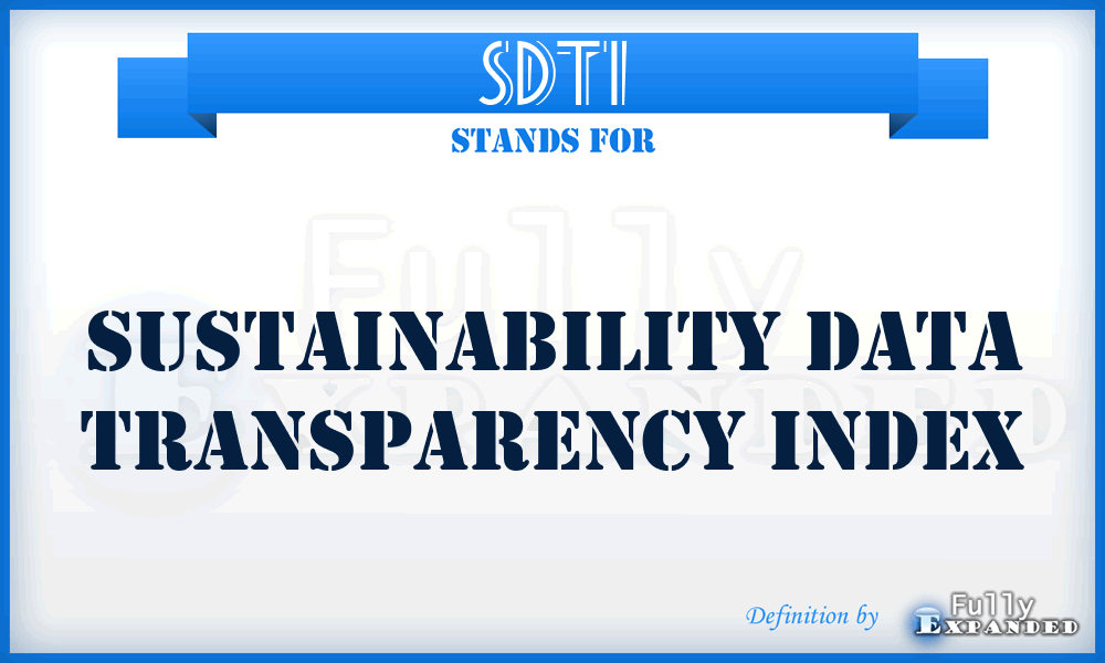 SDTI - Sustainability Data Transparency Index