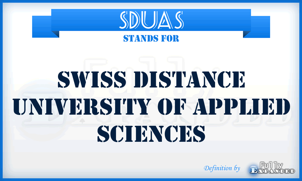 SDUAS - Swiss Distance University of Applied Sciences