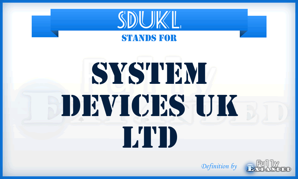 SDUKL - System Devices UK Ltd