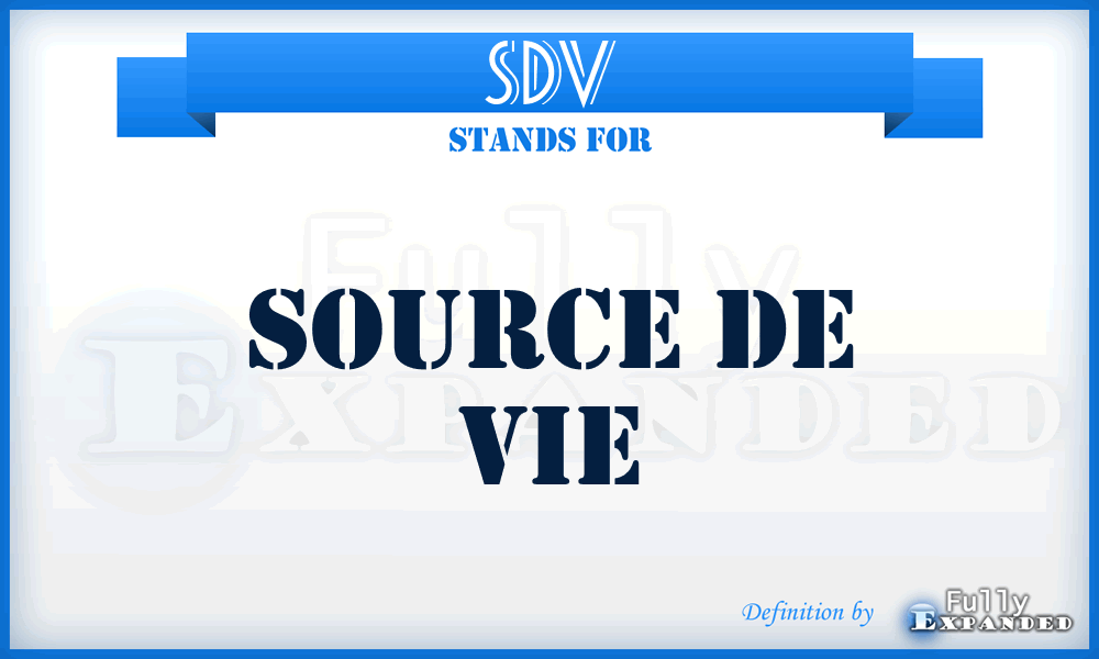 SDV - Source De Vie