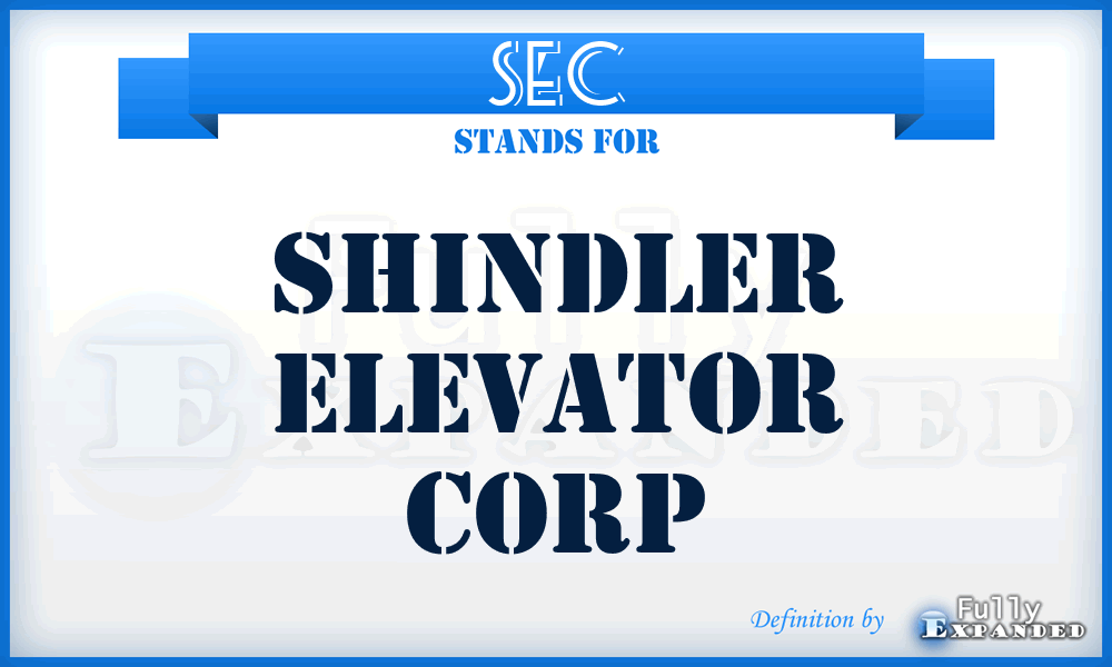 SEC - Shindler Elevator Corp