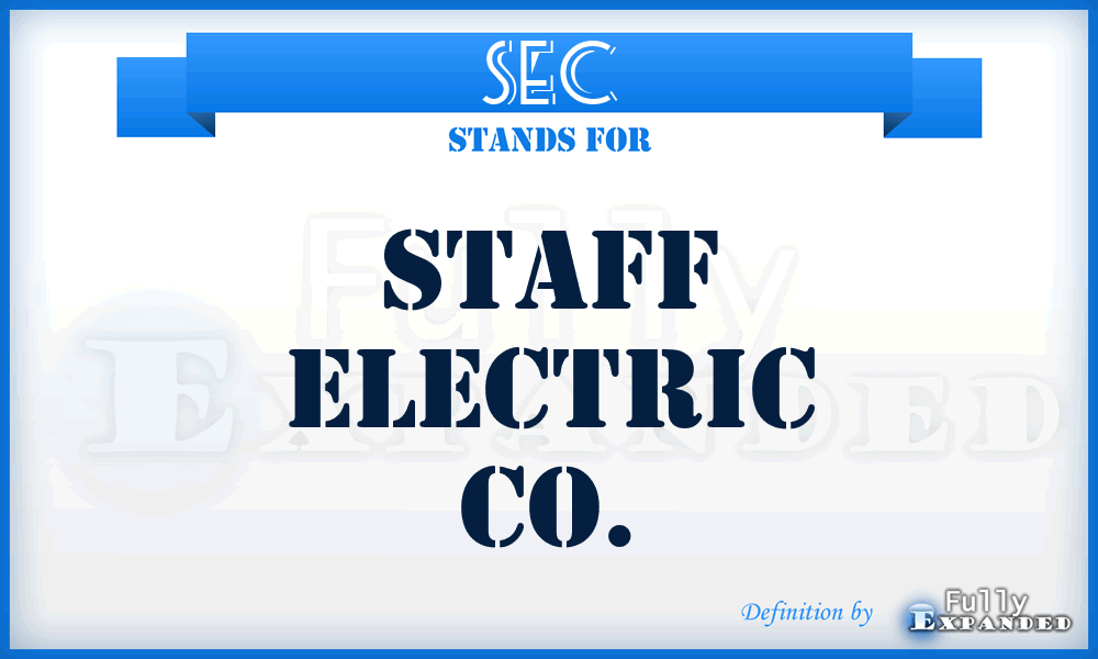 SEC - Staff Electric Co.