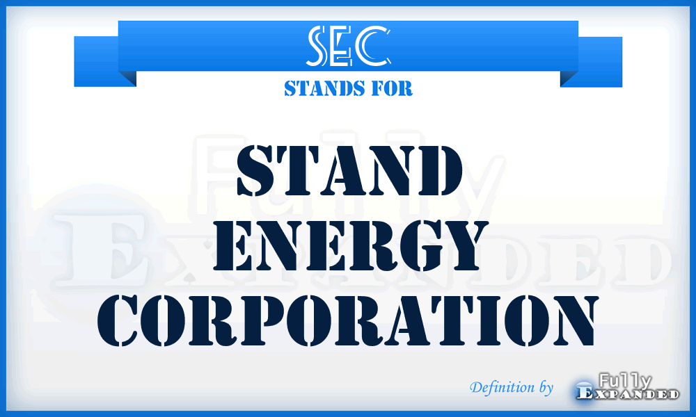 SEC - Stand Energy Corporation
